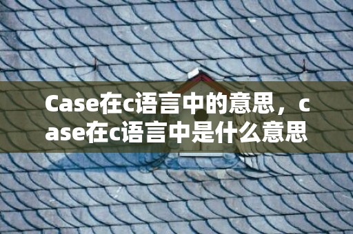 Case在c语言中的意思，case在c语言中是什么意思