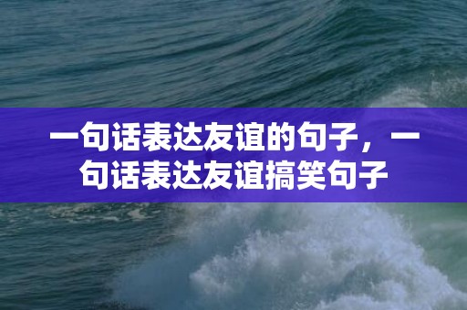 一句话表达友谊的句子，一句话表达友谊搞笑句子