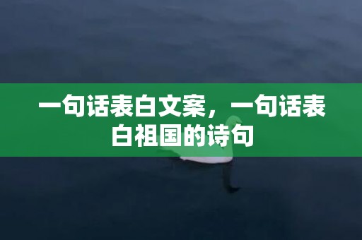 一句话表白文案，一句话表白祖国的诗句