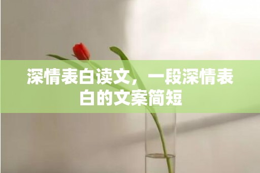 深情表白读文，一段深情表白的文案简短