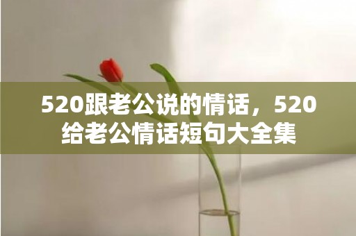 520跟老公说的情话，520给老公情话短句大全集