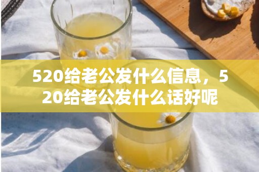 520给老公发什么信息，520给老公发什么话好呢