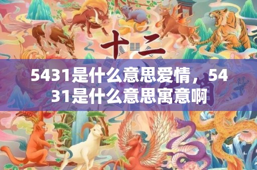 5431是什么意思爱情，5431是什么意思寓意啊