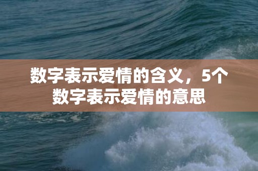 数字表示爱情的含义，5个数字表示爱情的意思