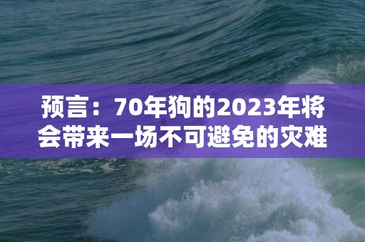 预言：70年狗的2023年将会带来一场不可避免的灾难！