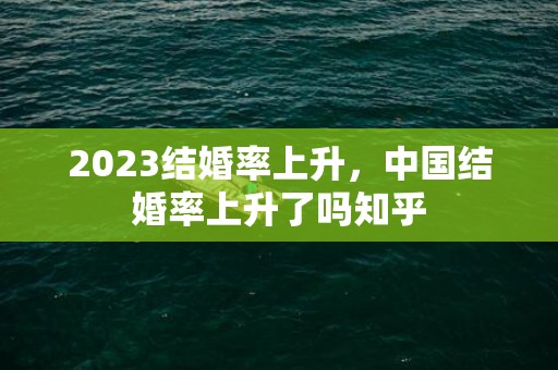 2023结婚率上升，中国结婚率上升了吗知乎