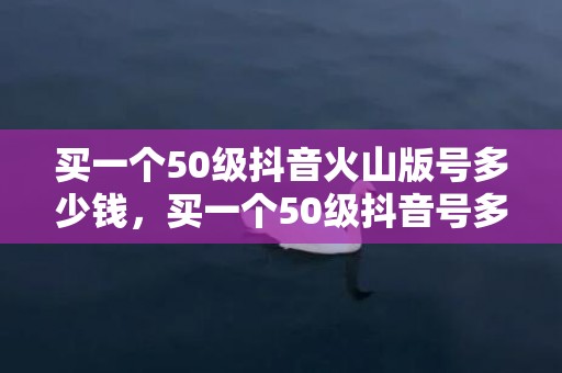 买一个50级抖音火山版号多少钱，买一个50级抖音号多少钱