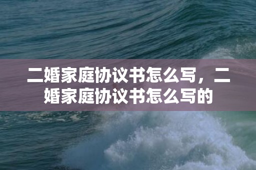 二婚家庭协议书怎么写，二婚家庭协议书怎么写的