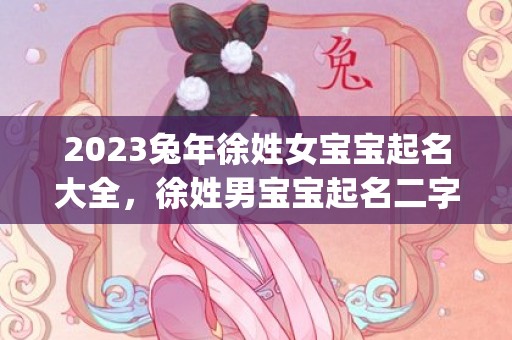 2023兔年徐姓女宝宝起名大全，徐姓男宝宝起名二字((26分钟前已更新))