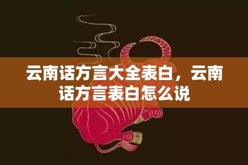 云南话方言大全表白，云南话方言表白怎么说