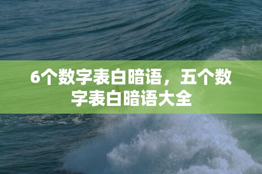 6个数字表白暗语，五个数字表白暗语大全