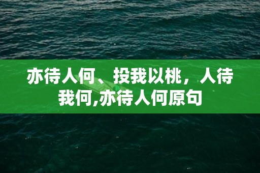 亦待人何、投我以桃，人待我何,亦待人何原句