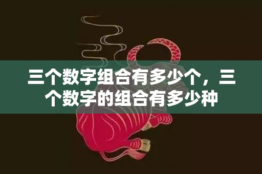 三个数字组合有多少个，三个数字的组合有多少种