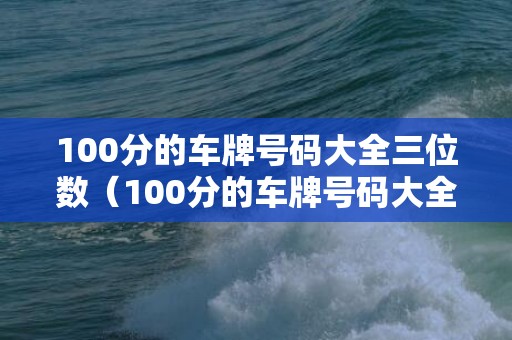 100分的车牌号码大全三位数（100分的车牌号码大全4位数车牌100以内的号码）