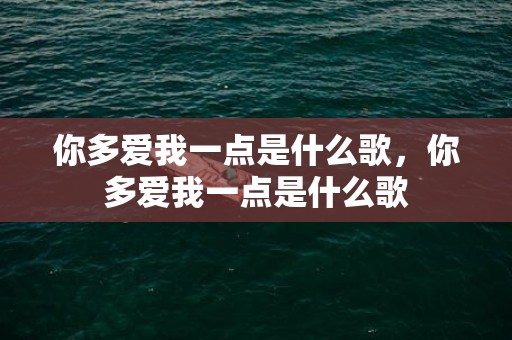 你多爱我一点是什么歌，你多爱我一点是什么歌