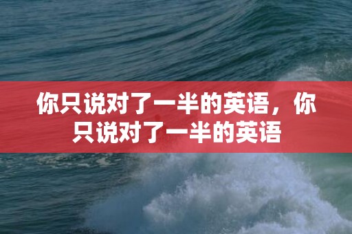 你只说对了一半的英语，你只说对了一半的英语