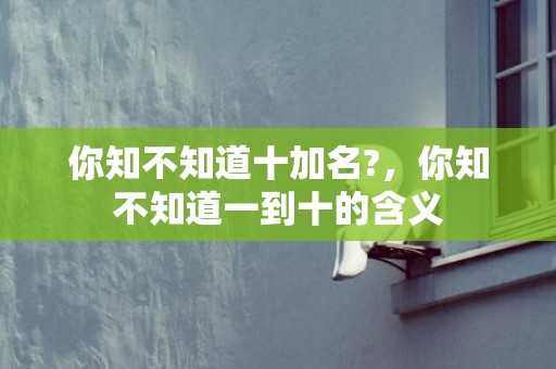 你知不知道十加名?，你知不知道一到十的含义