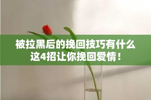 被拉黑后的挽回技巧有什么这4招让你挽回爱情！