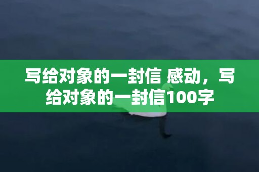 写给对象的一封信 感动，写给对象的一封信100字