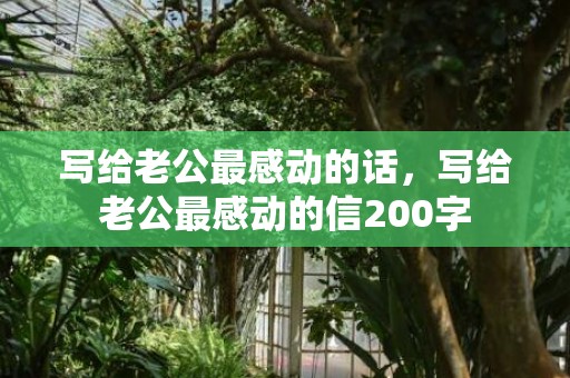 写给老公最感动的话，写给老公最感动的信200字