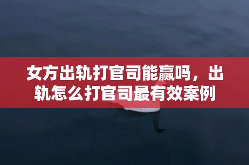 女方出轨打官司能赢吗，出轨怎么打官司最有效案例