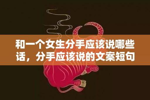 和一个女生分手应该说哪些话，分手应该说的文案短句