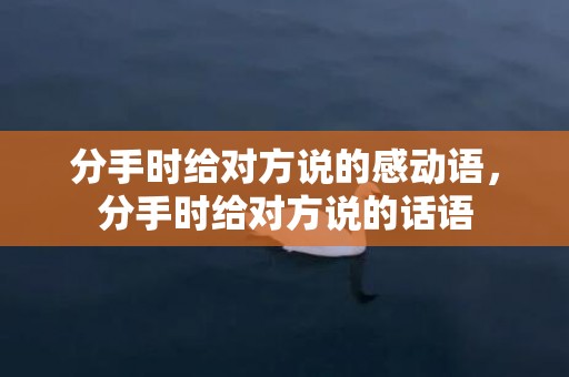 分手时给对方说的感动语，分手时给对方说的话语