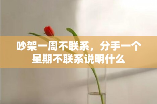 吵架一周不联系，分手一个星期不联系说明什么