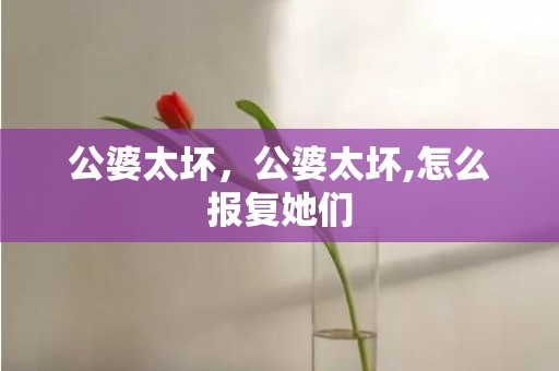 公婆太坏，公婆太坏,怎么报复她们