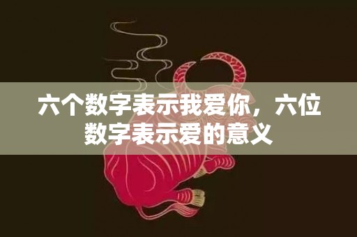 六个数字表示我爱你，六位数字表示爱的意义