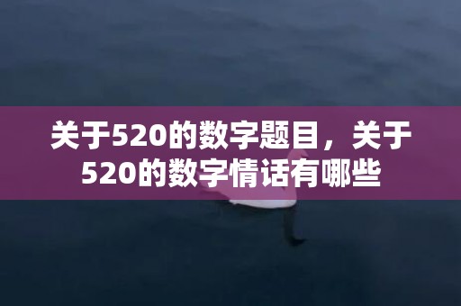 关于520的数字题目，关于520的数字情话有哪些