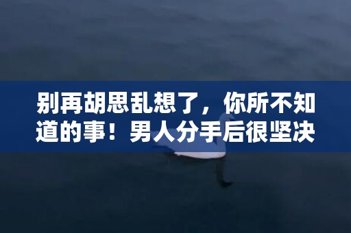 别再胡思乱想了，你所不知道的事！男人分手后很坚决还能挽回吗？