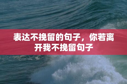 表达不挽留的句子，你若离开我不挽留句子