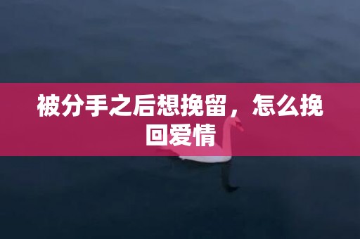 被分手之后想挽留，怎么挽回爱情