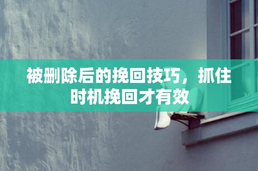 被删除后的挽回技巧，抓住时机挽回才有效