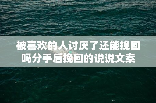 被喜欢的人讨厌了还能挽回吗分手后挽回的说说文案