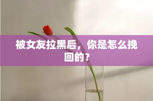 被女友拉黑后，你是怎么挽回的？