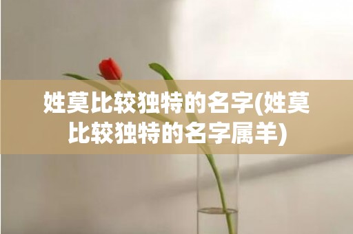 姓莫比较独特的名字(姓莫比较独特的名字属羊)