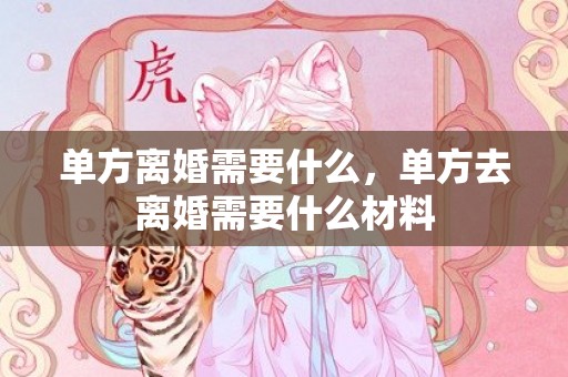 单方离婚需要什么，单方去离婚需要什么材料