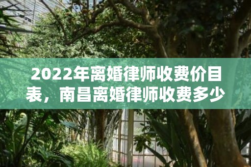 2022年离婚律师收费价目表，南昌离婚律师收费多少钱