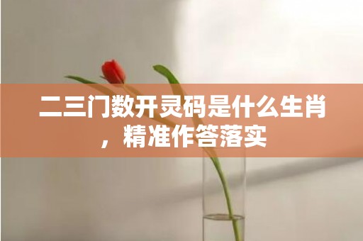 二三门数开灵码是什么生肖，精准作答落实