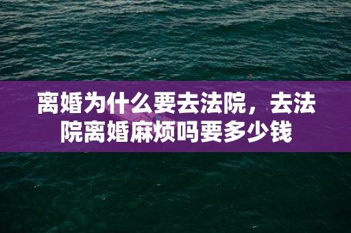 离婚为什么要去法院，去法院离婚麻烦吗要多少钱