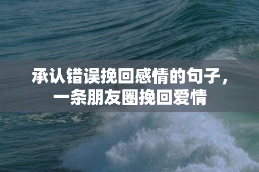 承认错误挽回感情的句子，一条朋友圈挽回爱情