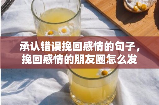 承认错误挽回感情的句子，挽回感情的朋友圈怎么发