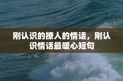 刚认识的撩人的情话，刚认识情话最暖心短句