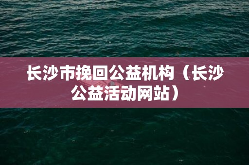 长沙市挽回公益机构（长沙公益活动网站）