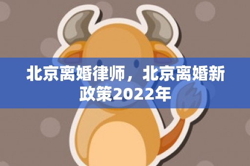 北京离婚律师，北京离婚新政策2022年