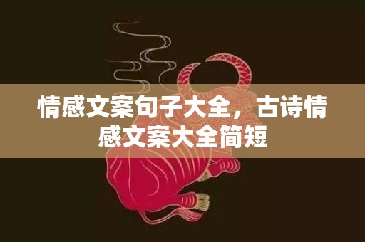 情感文案句子大全，古诗情感文案大全简短