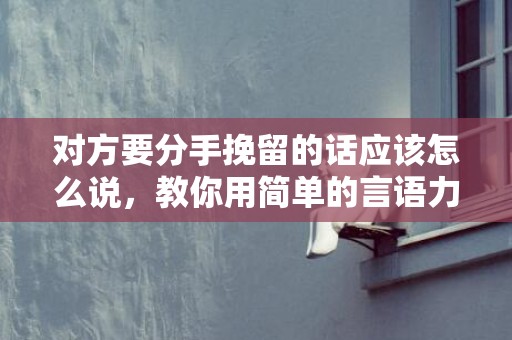 对方要分手挽留的话应该怎么说，教你用简单的言语力挽狂澜