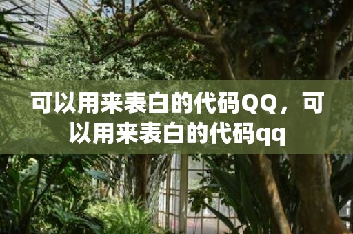 可以用来表白的代码QQ，可以用来表白的代码qq